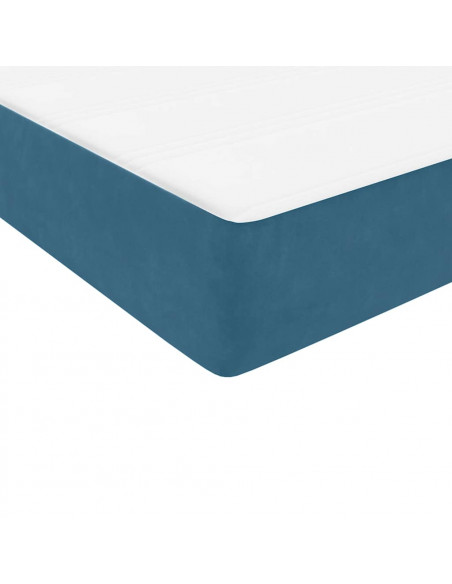 Giroletto a Molle con Materasso Blu Scuro 90x220 cm Velluto