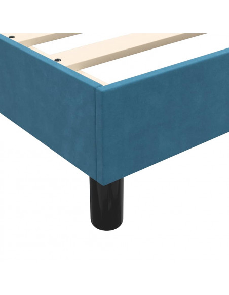 Giroletto a Molle con Materasso Blu Scuro 90x220 cm Velluto