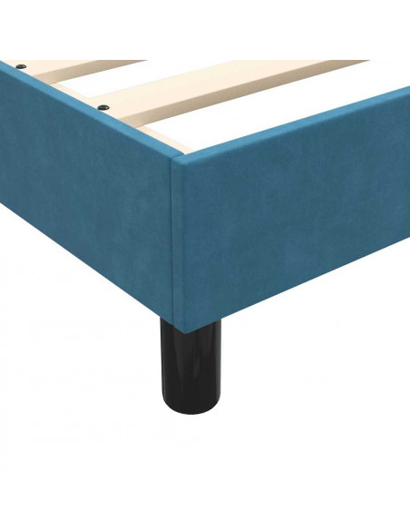 Giroletto a Molle con Materasso Blu Scuro 90x220 cm Velluto