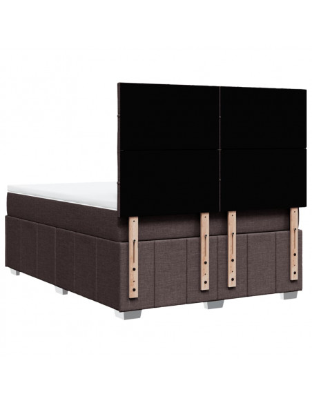 Giroletto a Molle con Materasso Marrone Scuro 160x200cm Tessuto