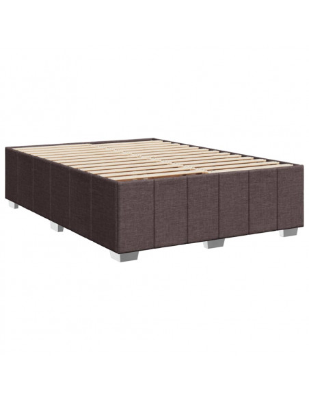 Giroletto a Molle con Materasso Marrone Scuro 160x200cm Tessuto