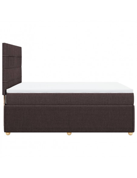 Giroletto a Molle con Materasso Marrone Scuro 160x200cm Tessuto