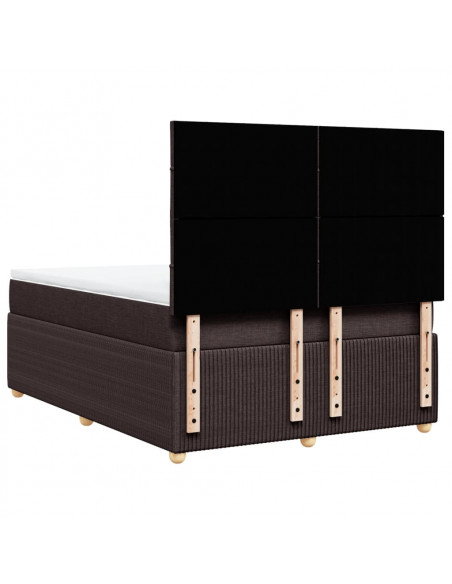 Giroletto a Molle con Materasso Marrone Scuro 160x200cm Tessuto