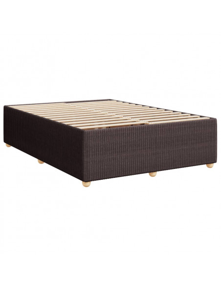 Giroletto a Molle con Materasso Marrone Scuro 160x200cm Tessuto