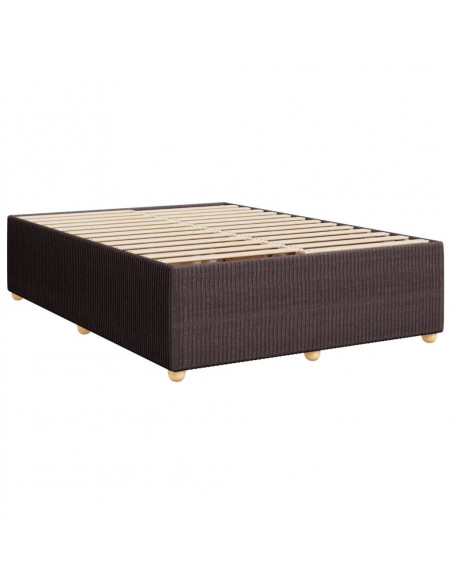 Giroletto a Molle con Materasso Marrone Scuro 160x200cm Tessuto