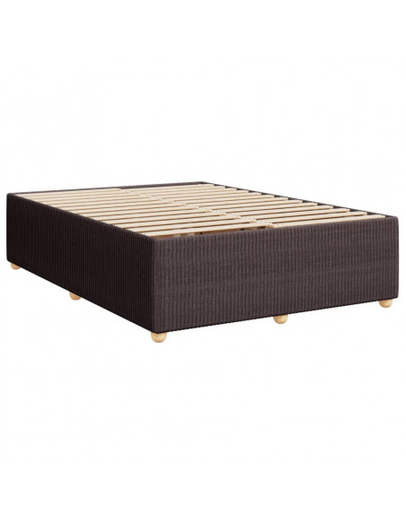 Giroletto a Molle con Materasso Marrone Scuro 160x200cm Tessuto