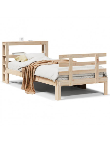 Giroletto con Testiera 90x200 cm in Legno Massello di Pino