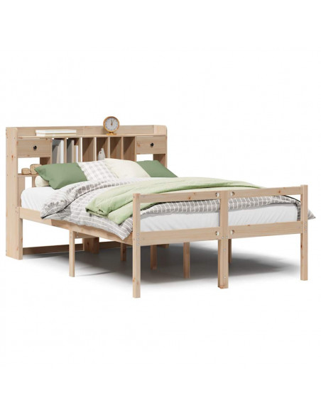 Letto Libreria senza Materasso 140x200 cm in Legno di Pino