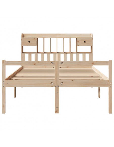 Letto Libreria senza Materasso 140x200 cm in Legno di Pino