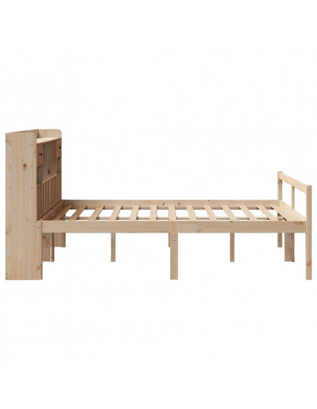 Letto Libreria senza Materasso 140x200 cm in Legno di Pino