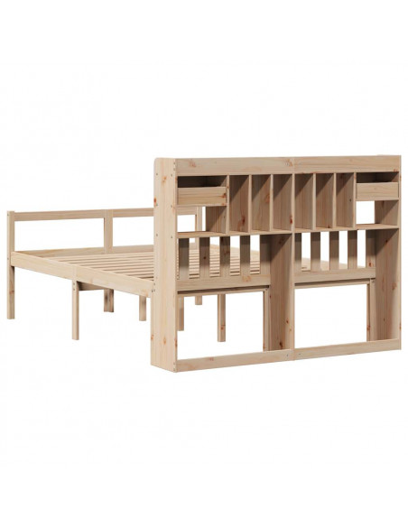 Letto Libreria senza Materasso 140x200 cm in Legno di Pino