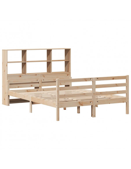 Letto Libreria senza Materasso 160x200 cm in Legno di Pino