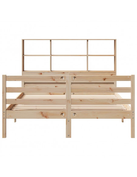 Letto Libreria senza Materasso 160x200 cm in Legno di Pino