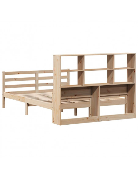 Letto Libreria senza Materasso 160x200 cm in Legno di Pino
