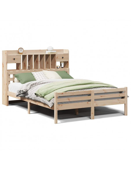 Letto Libreria senza Materasso 160x200 cm in Legno di Pino