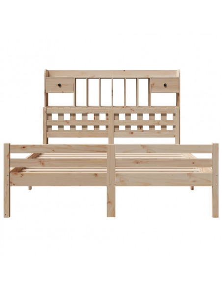 Letto Libreria senza Materasso 160x200 cm in Legno di Pino