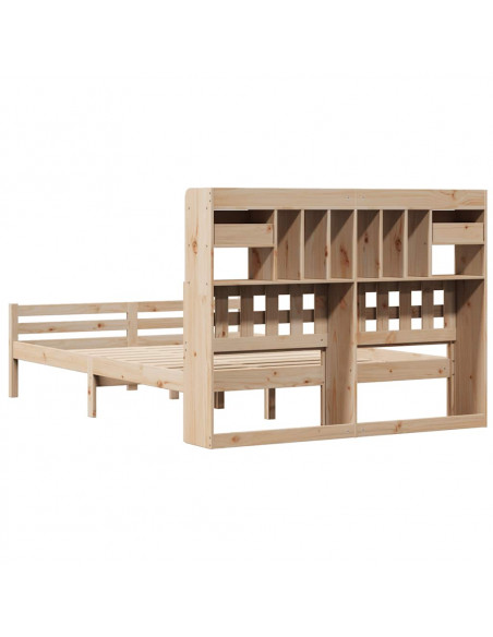 Letto Libreria senza Materasso 160x200 cm in Legno di Pino