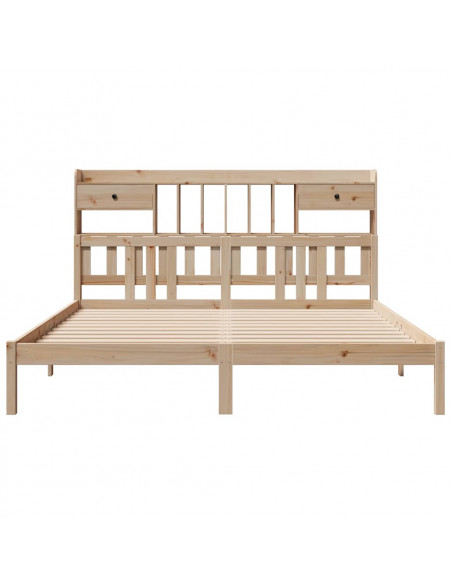 Letto Libreria senza Materasso 200x200 cm in Legno di Pino