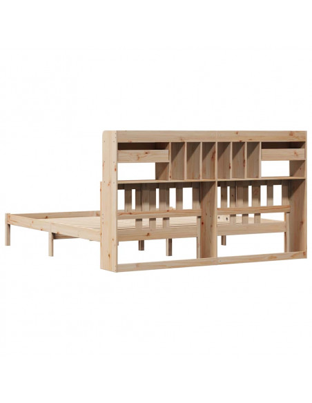 Letto Libreria senza Materasso 200x200 cm in Legno di Pino