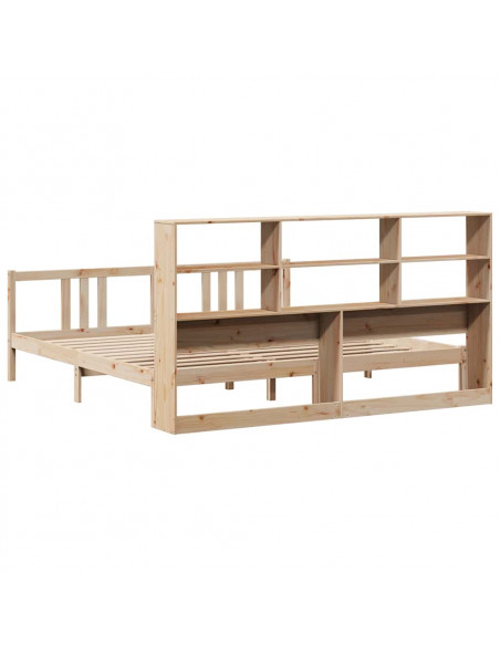 Letto Libreria senza Materasso 200x200 cm in Legno di Pino