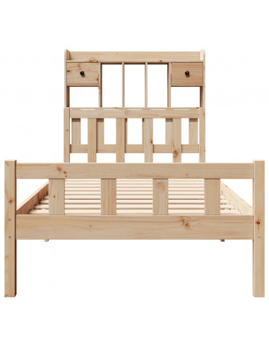 Letto Libreria senza Materasso 90x190 cm Legno Massello Pino