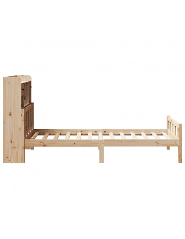 Letto Libreria senza Materasso 90x190 cm Legno Massello Pino