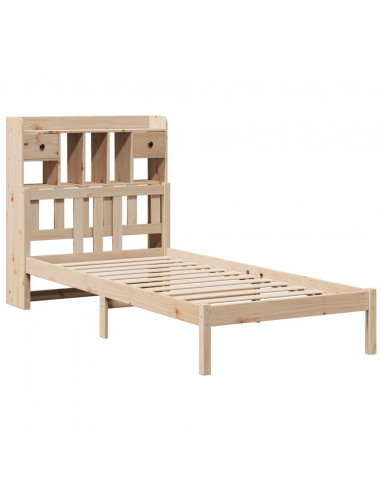 Letto Libreria senza Materasso 90x190 cm Legno Massello Pino
