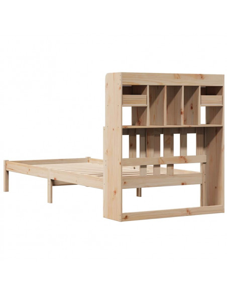 Letto Libreria senza Materasso 90x190 cm Legno Massello Pino