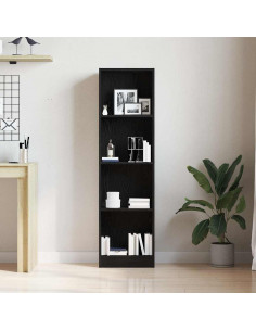 Libreria Rovere Nero 40x24x143 cm in Legno Multistrato 2