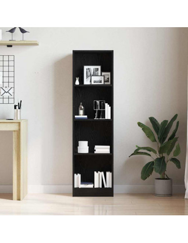 Libreria Rovere Nero 40x24x143 cm in Legno Multistrato