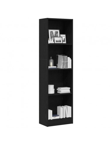 Libreria Rovere Nero 40x24x143 cm in Legno Multistrato