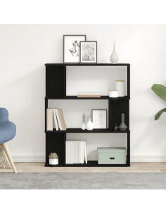 Libreria Rovere Nero 80x24x96 cm in Legno Multistrato 2