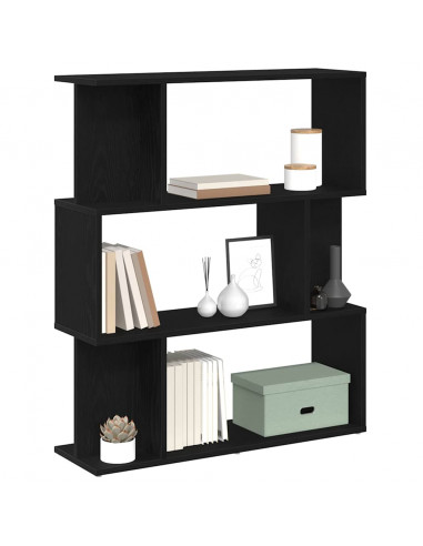 Libreria Rovere Nero 80x24x96 cm in Legno Multistrato