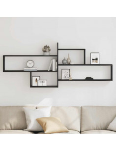 Mensola a Parete Rovere Nero 167,5x18x68 cm in Truciolato 2