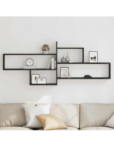 Mensola a Parete Rovere Nero 167,5x18x68 cm in Truciolato