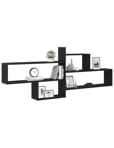 Mensola a Parete Rovere Nero 167,5x18x68 cm in Truciolato