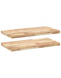 Mensole da Parete 2 pz 80x40x4 cm Legno Acacia Non Trattato