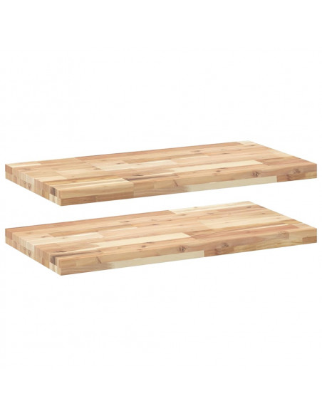 Mensole da Parete 2 pz 80x40x4 cm Legno Acacia Non Trattato