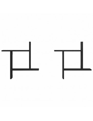 Mensole da Parete 2 pz Rovere Nero 50x12x50 cm in Truciolato