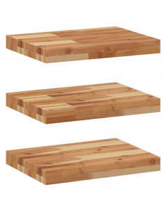 Mensole da Parete 3 pz 40x30x4 cm Legno Acacia Rifinito a Olio