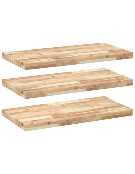 Mensole da Parete 3 pz 80x40x4 cm Legno Acacia Non Trattato