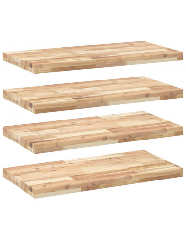 Mensole da Parete 4 pz 80x40x4 cm Legno Acacia Non Trattato