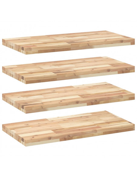 Mensole da Parete 4 pz 80x40x4 cm Legno Acacia Non Trattato