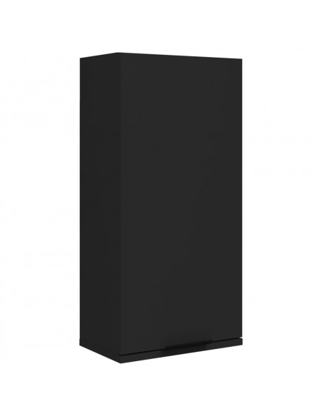 Mobile da Bagno a Parete Nero 32x20x67 cm