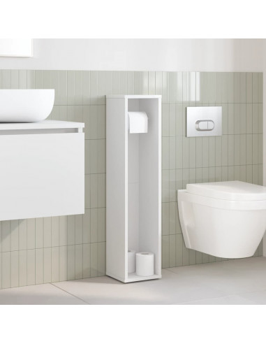 Mobile da Bagno con Portarotolo Bianco 20,5x20x90 cm