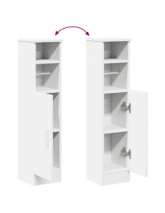 Mobile da Bagno con Portarotolo Bianco 20,5x22x90 cm 2