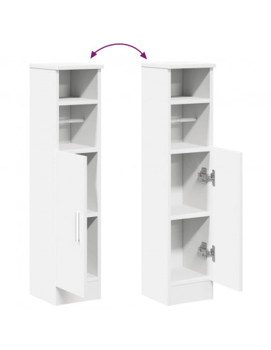 Mobile da Bagno con Portarotolo Bianco 20,5x22x90 cm