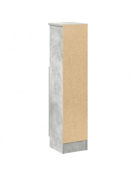 Mobile da Bagno con Portarotolo Grigio Cemento 20,5x22x90 cm