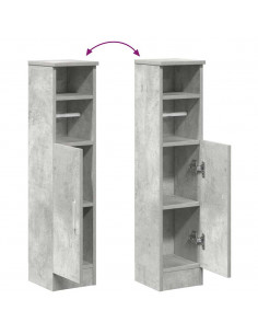 Mobile da Bagno con Portarotolo Grigio Cemento 20,5x22x90 cm 2