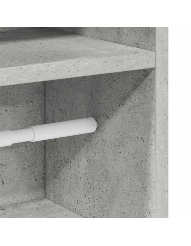 Mobile da Bagno con Portarotolo Grigio Cemento 20,5x22x90 cm